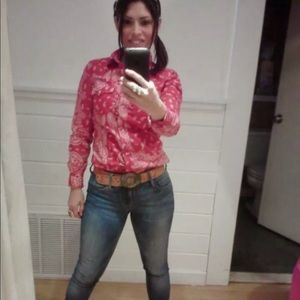 Levi’s red paisley western style button down shirt